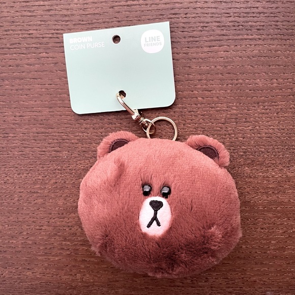 Line Friends Accessories - LINE Friends Brown Bear Plush Coin Purse Keychain
